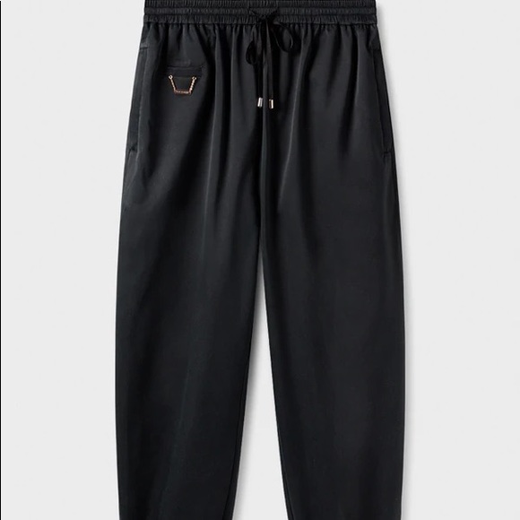Silk Laundry Black Silk Track Pant - Picture 1 of 4